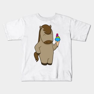 Horse Waffle ice cream Kids T-Shirt